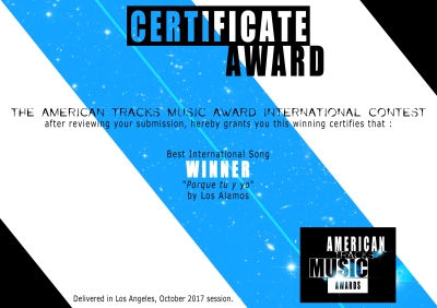 Intl Song-American Tracks-certificate